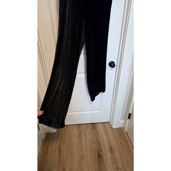 Kate Hill Black Velvet Silk Blend Pants Women's Size 16 Elastic Waist - Picture 5 of 6